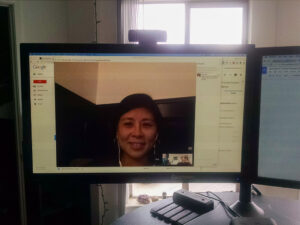 Mentor reviewing intern work online