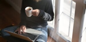 Intern working online from home