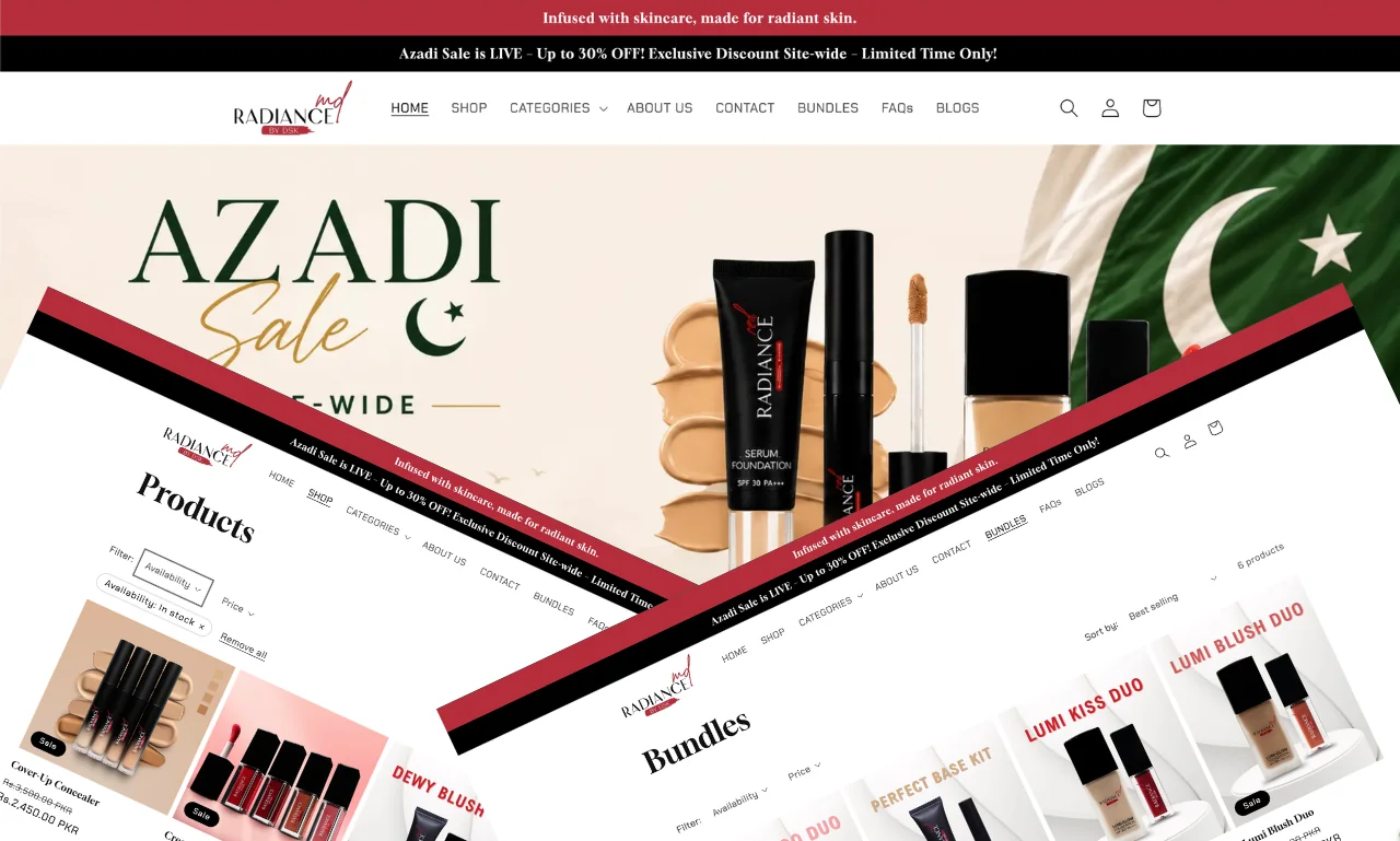 Radiance MD by DSK website pages designed and built by TechZone